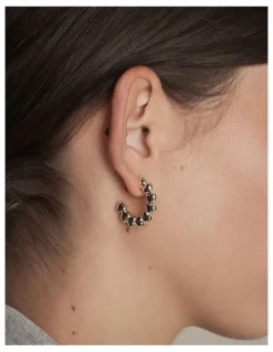 Mimco Fated Heart Hoop Earrings in Silver