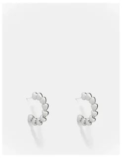 Mimco Fated Heart Hoop Earrings in Silver