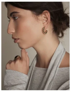 Mimco Fated Heart Hoop Earrings in Gold