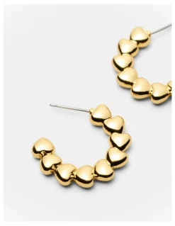 Mimco Fated Heart Hoop Earrings in Gold