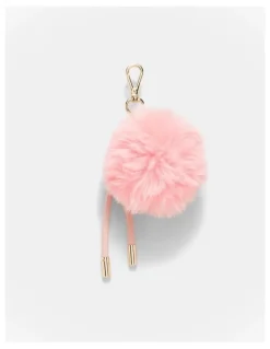Mimco Fluffy Knot Bag Charm in Petal