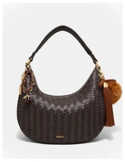 Mimco Fluffy Knot Bag Charm in Toffee