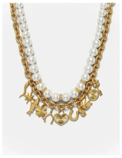 Mimco Fortuna Duo Necklace in Pearl