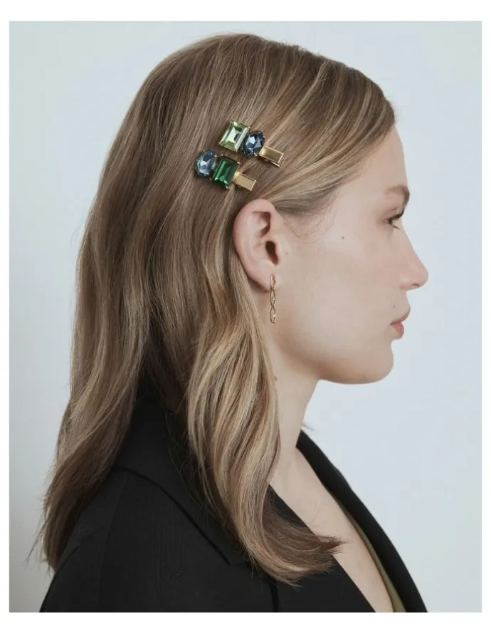 Mimco Garden Hair Clip Set in Thyme