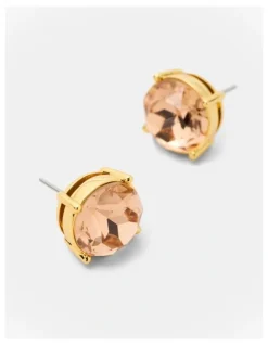 Mimco Glowy Crystal Stud Earrings in Petal