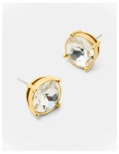 Mimco Glowy Crystal Stud Earrings in Clear