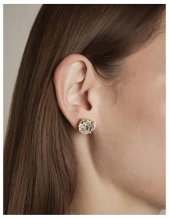 Mimco Glowy Crystal Stud Earrings in Clear