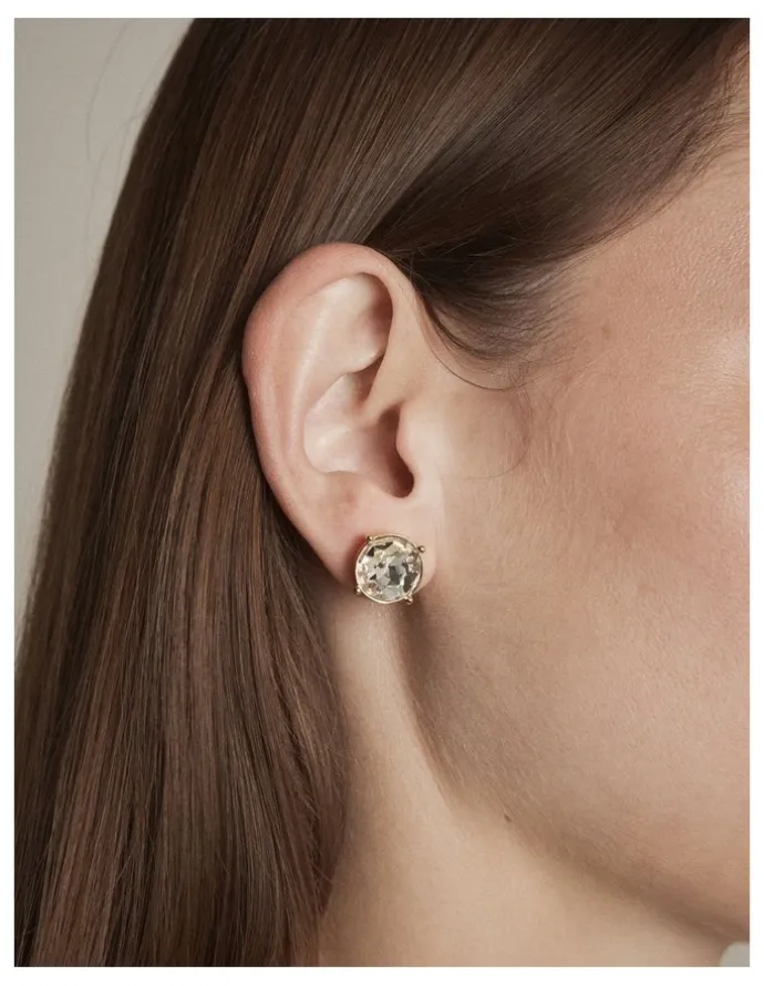 Mimco Glowy Crystal Stud Earrings in Clear