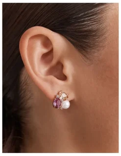 Mimco Goddess Stud Earrings in Petal