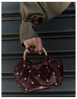 Mimco Goldie Ring Grab in Merlot