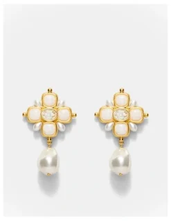 Mimco Liora Drop Earrings in Pearl