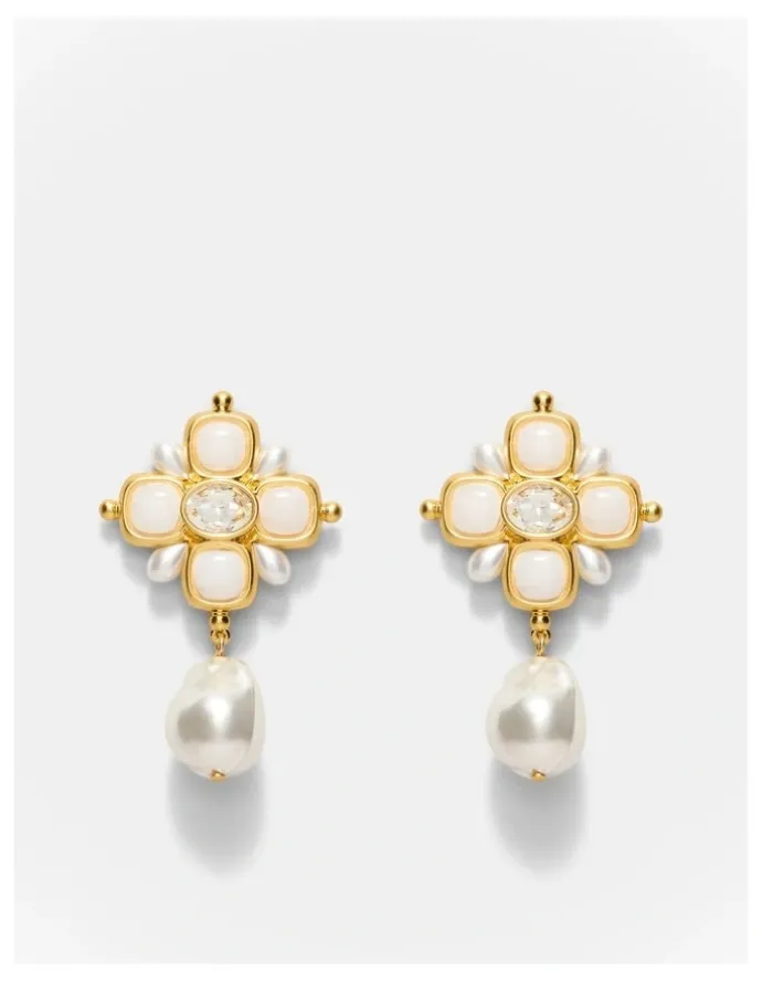 Mimco Liora Drop Earrings in Pearl
