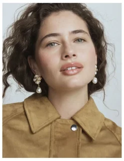 Mimco Liora Drop Earrings in Pearl
