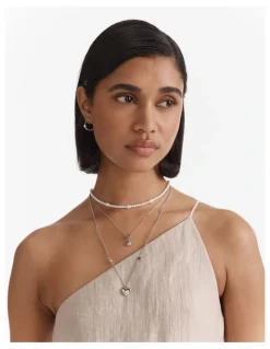 Mimco Lovely Trio Necklace in Silver
