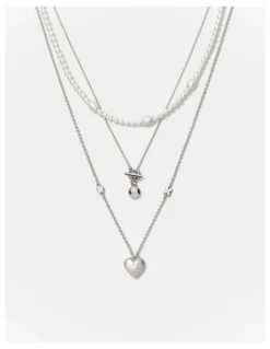 Mimco Lovely Trio Necklace in Silver