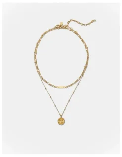 Mimco Lucky Coin Duo Necklace in Gold