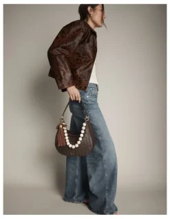 Mimco Luna Crescent Bag in Cocoa