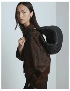 Mimco Luna Crescent Bag in Black
