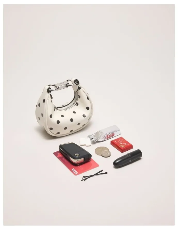 Mimco Luna Mini Bag Charm in Dot Print