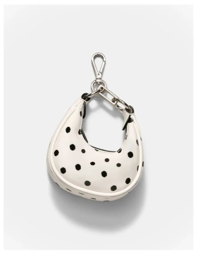 Mimco Luna Mini Bag Charm in Dot Print