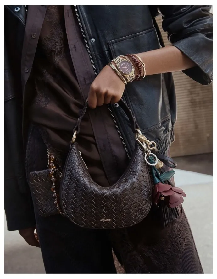 Mimco Luna Mini Crescent Bag in Cocoa
