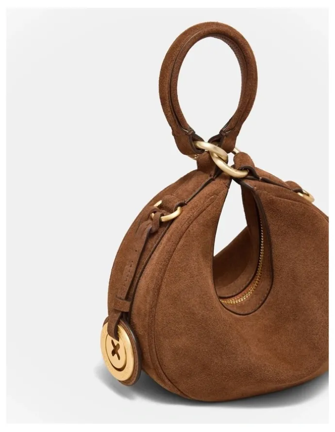 Mimco Luna Mini Crescent Bag in Walnut