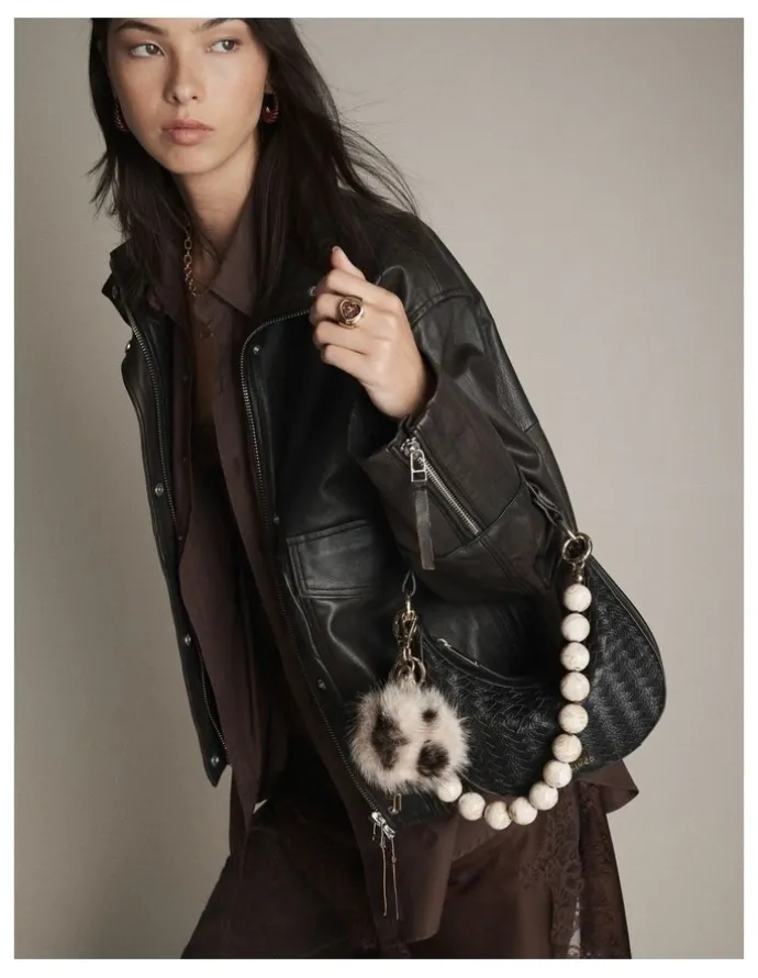 Mimco Luna Mini Crescent Bag in Black