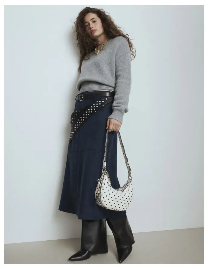 Mimco Luna Mini Crescent Bag in Dot Print