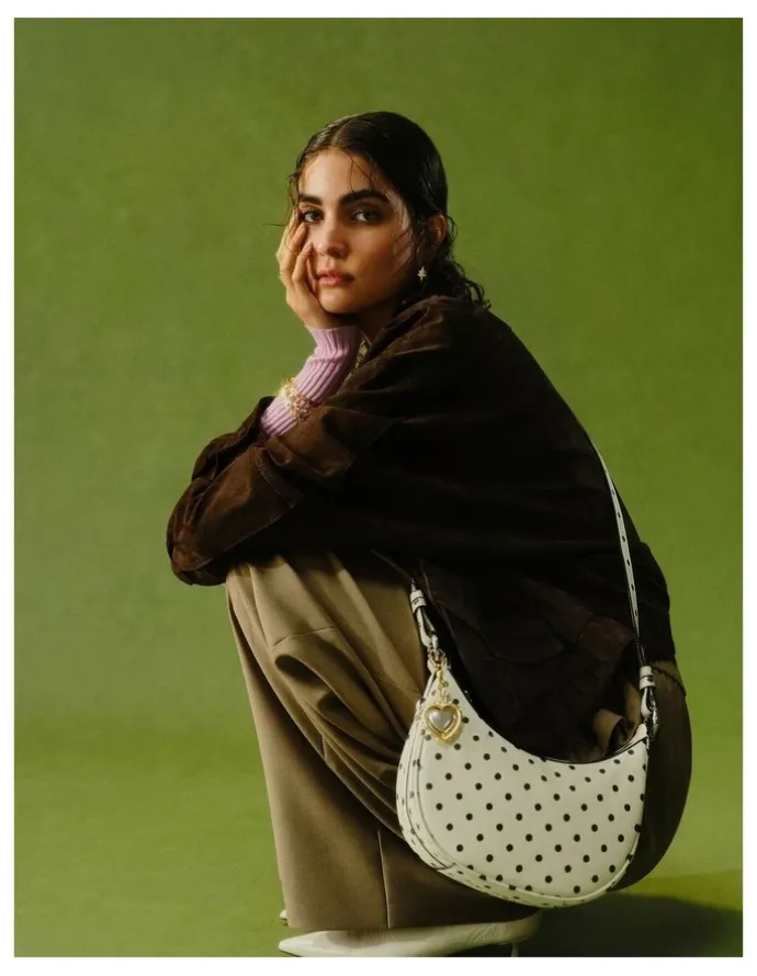 Mimco Luna Mini Crescent Bag in Dot Print