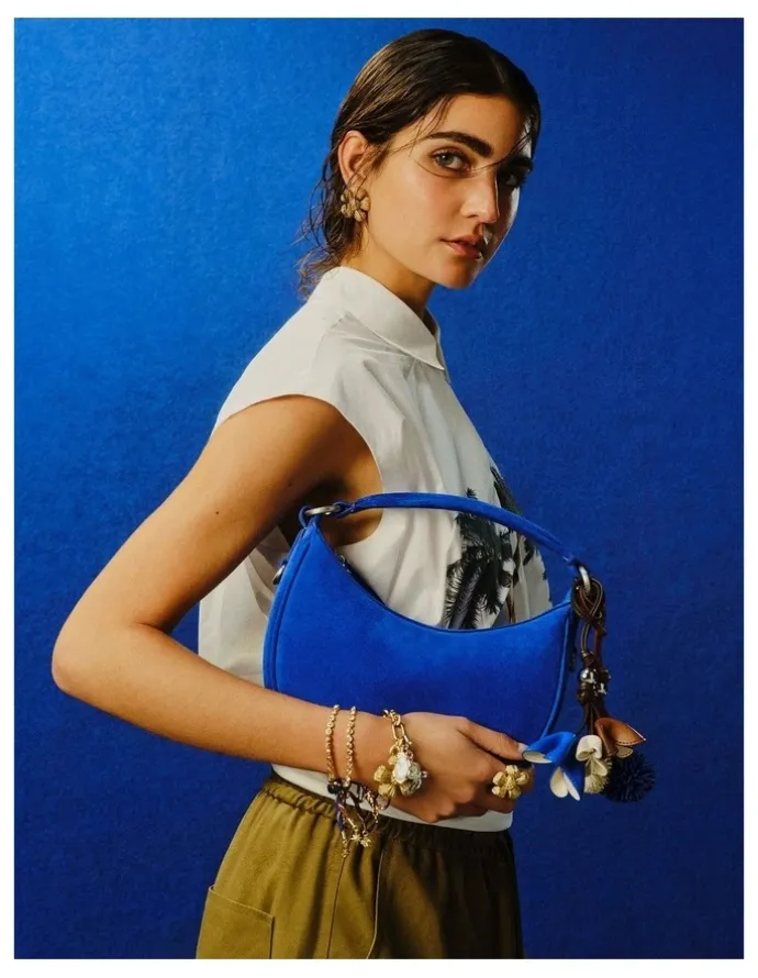 Mimco Luna Mini Crescent Bag in Cobalt