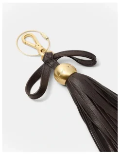 Mimco Luxe Tassel Bag Charm in Bitter Chocolate