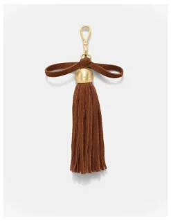 Mimco Luxe Tassel Bag Charm in Toffee