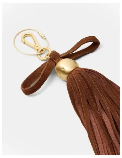 Mimco Luxe Tassel Bag Charm in Toffee