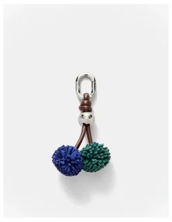 Mimco Mini Pom Pom Charm in Cobalt