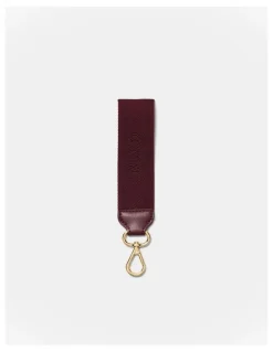 Mimco Multi Stripe Webbing Wrist Strap in Merlot