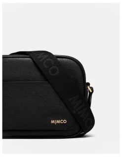 Mimco Northcote Camera Crossbody Bag in Black Light Gold