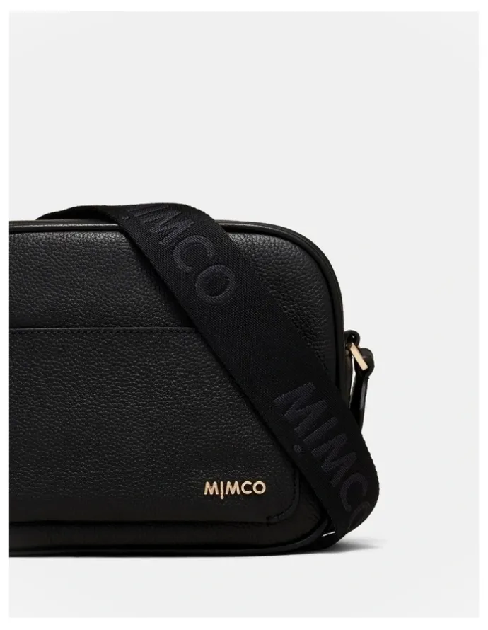 Mimco Northcote Camera Crossbody Bag in Black Light Gold