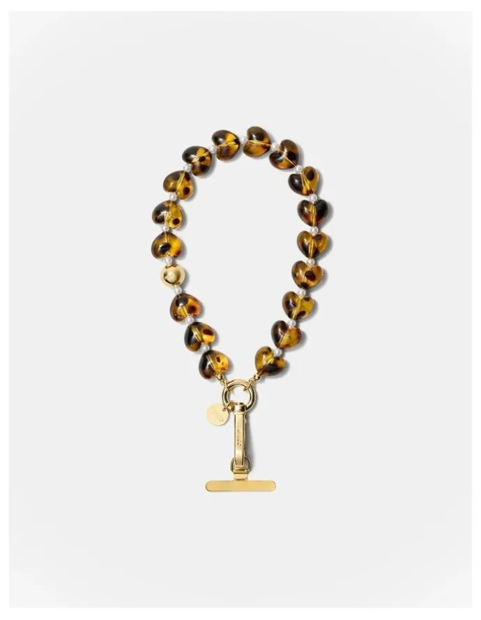 Mimco Ocelot Phone Wrist Strap in Tort