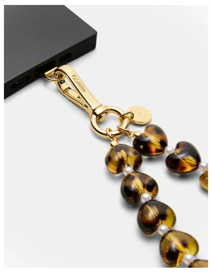 Mimco Ocelot Phone Wrist Strap in Tort