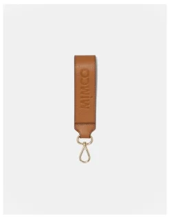 Mimco Patch Leather Keyring in Caramel