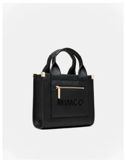 Mimco Patch Leather Mini Tote Bag in Black