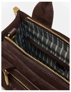 Mimco Patch Leather Mini Tote Bag in Chocolate