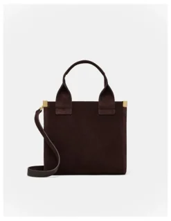 Mimco Patch Leather Mini Tote Bag in Chocolate