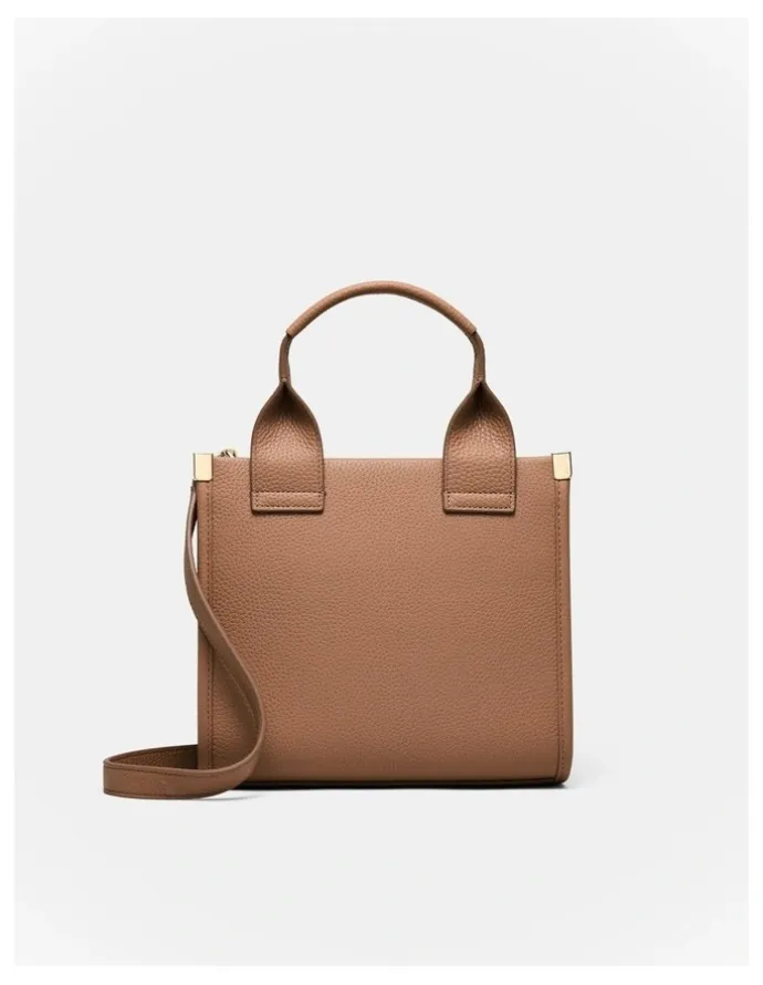 Mimco Patch Leather Mini Tote Bag in Fawn