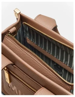 Mimco Patch Leather Mini Tote Bag in Fawn