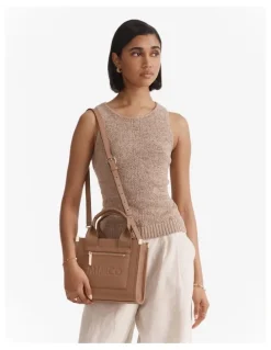Mimco Patch Leather Mini Tote Bag in Fawn