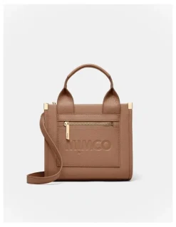 Mimco Patch Leather Mini Tote Bag in Fawn