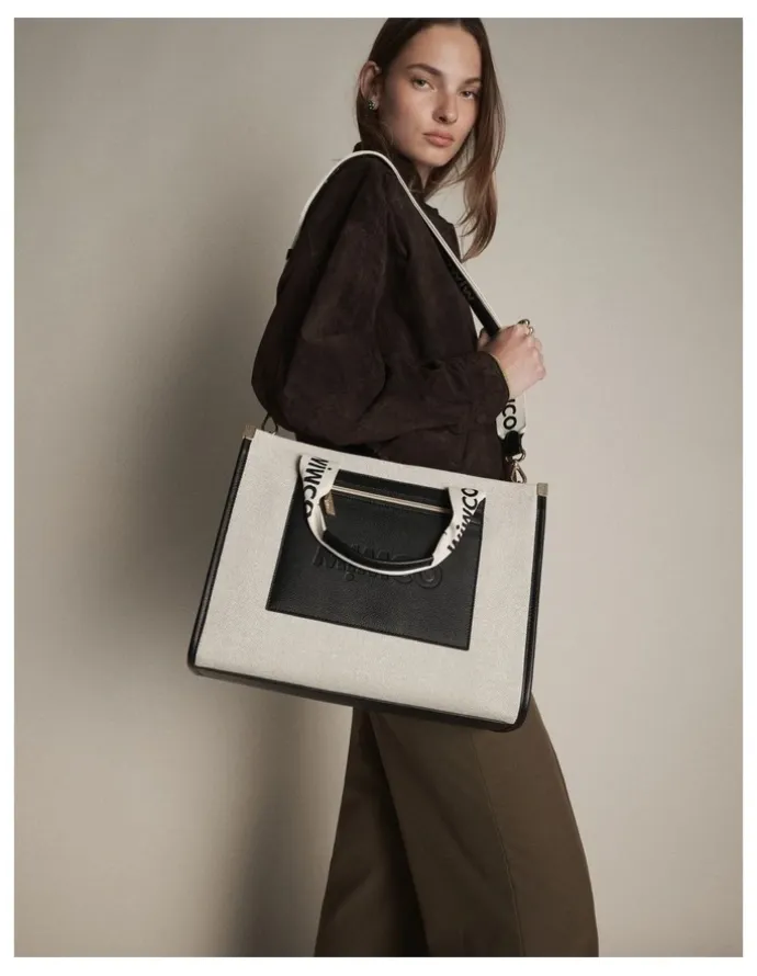 Mimco Patch Mini Tote Bag in Black Natural