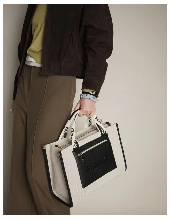 Mimco Patch Mini Tote Bag in Black Natural