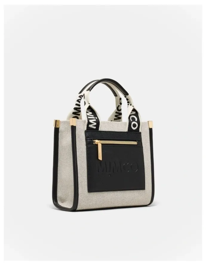 Mimco Patch Mini Tote Bag in Black Natural